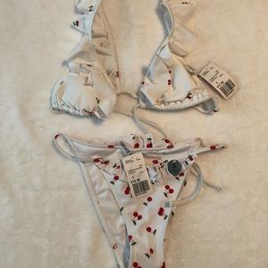 Forever 21 cherry print bikini set